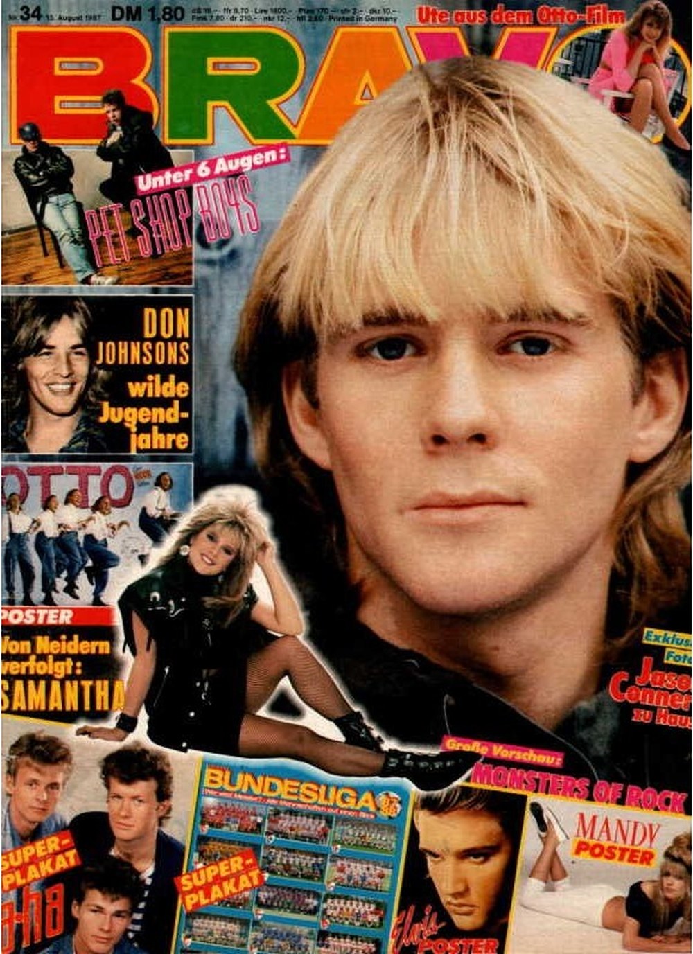 Bravo Magazin Deutschland 1987-34 Limahl Samantha Fox Don Johnson Mandy Smith Elvis Presley