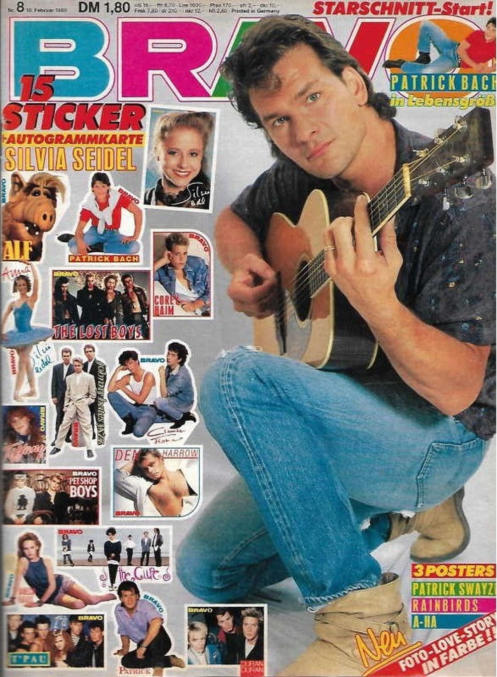 Bravo Magazin Deutschland 1988-08 Patrick Swayze Silvia Seidel Patrick Bach Corey Haim Den Harrow