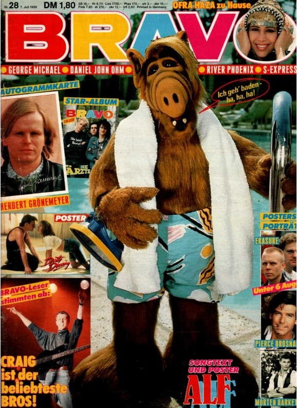Bravo Magazin Deutschland 1988-28 ALF Herbert Grönemeyer Craig Logan Pierce Brosnan Morten Harket