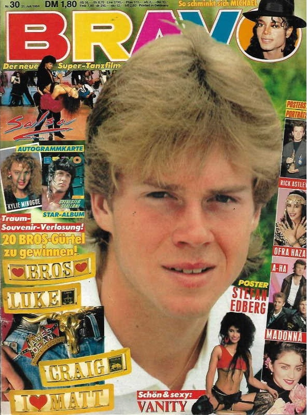 Bravo Magazin Deutschland 1988-30 Craig Logan Matt Goss Luke Goss Michael Jackson Madonna