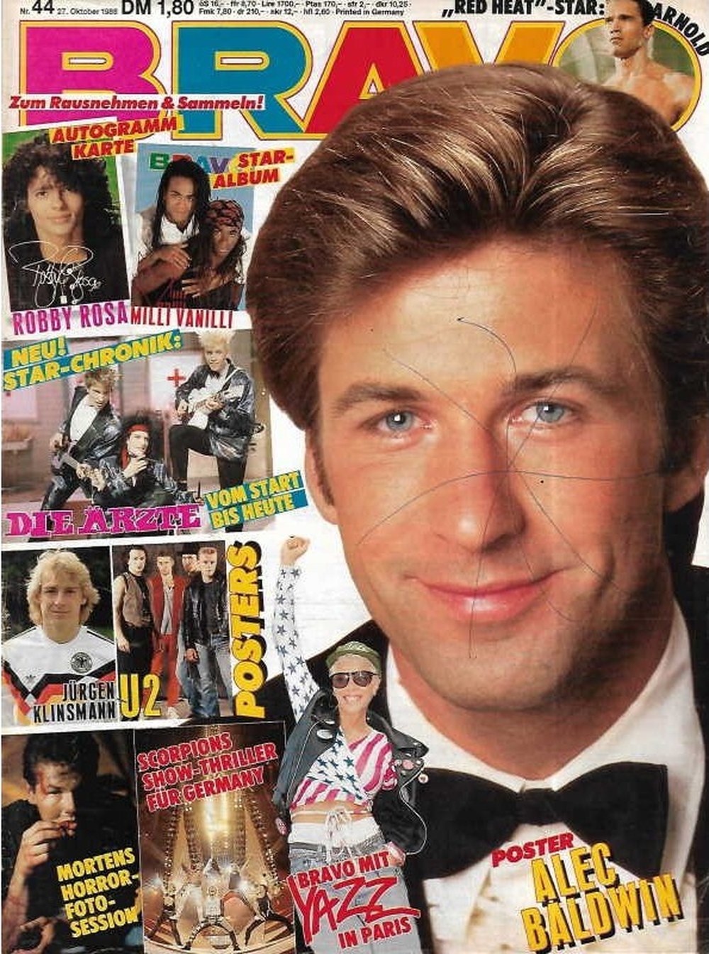 Bravo Magazin Deutschland 1988-44 Alec Baldwin Robby Rosa Jürgen Klinsmann Yazz Morten Harket
