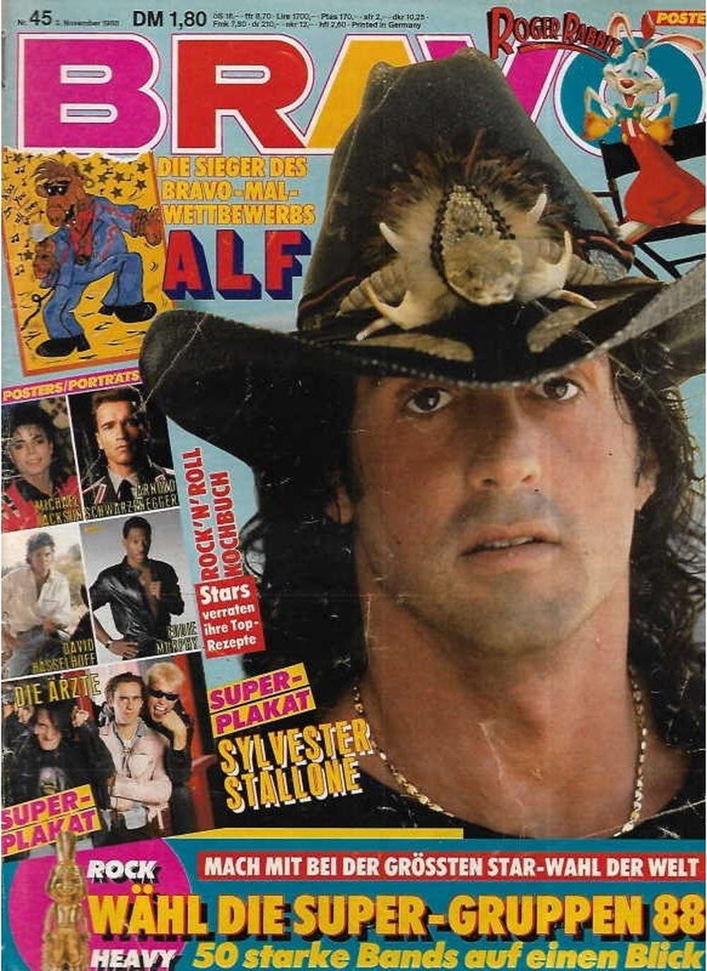 Bravo Magazin Deutschland 1988-45 Sylvester Stallone ALF Michael Jackson Arnold Schwarzenegger David Hasselhoff