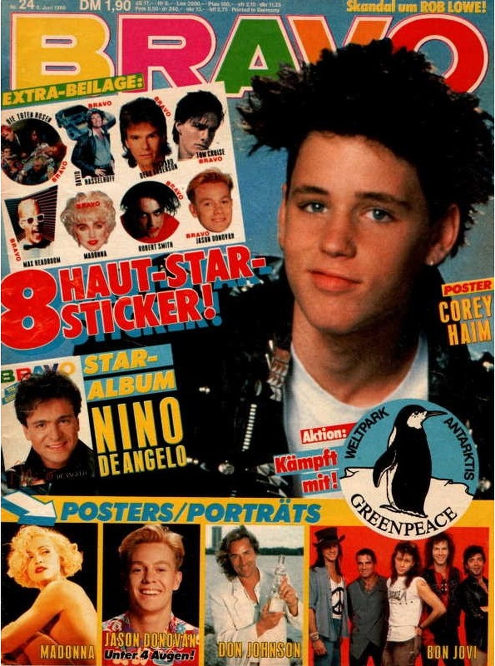 Bravo Magazin Deutschland 1989-24 Corey Haim Nino De Angelo Madonna Jason Donovan Don Johnson