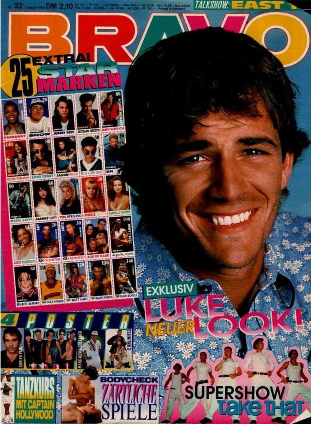 Bravo Magazin Deutschland 1993-32 Luke Perry Haddaway Snow Johnny Depp Jason Priestley