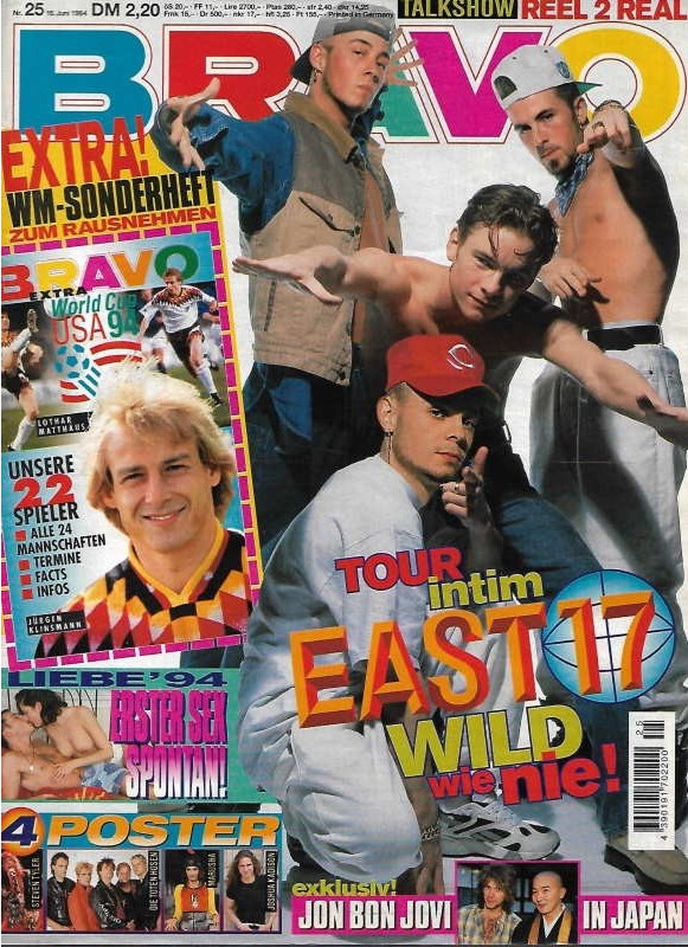 Bravo Magazin Deutschland 1994-25 East 17 Jürgen Klinsmann Lothar Matthäus Jon Bon Jovi Reel 2 Real