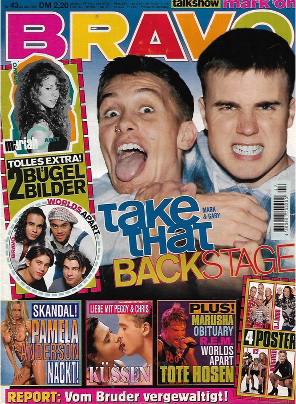 Bravo Magazin Deutschland 1994-43 Mark Owen Gary Barlow Pamela Anderson Mariah Carey Mark Oh