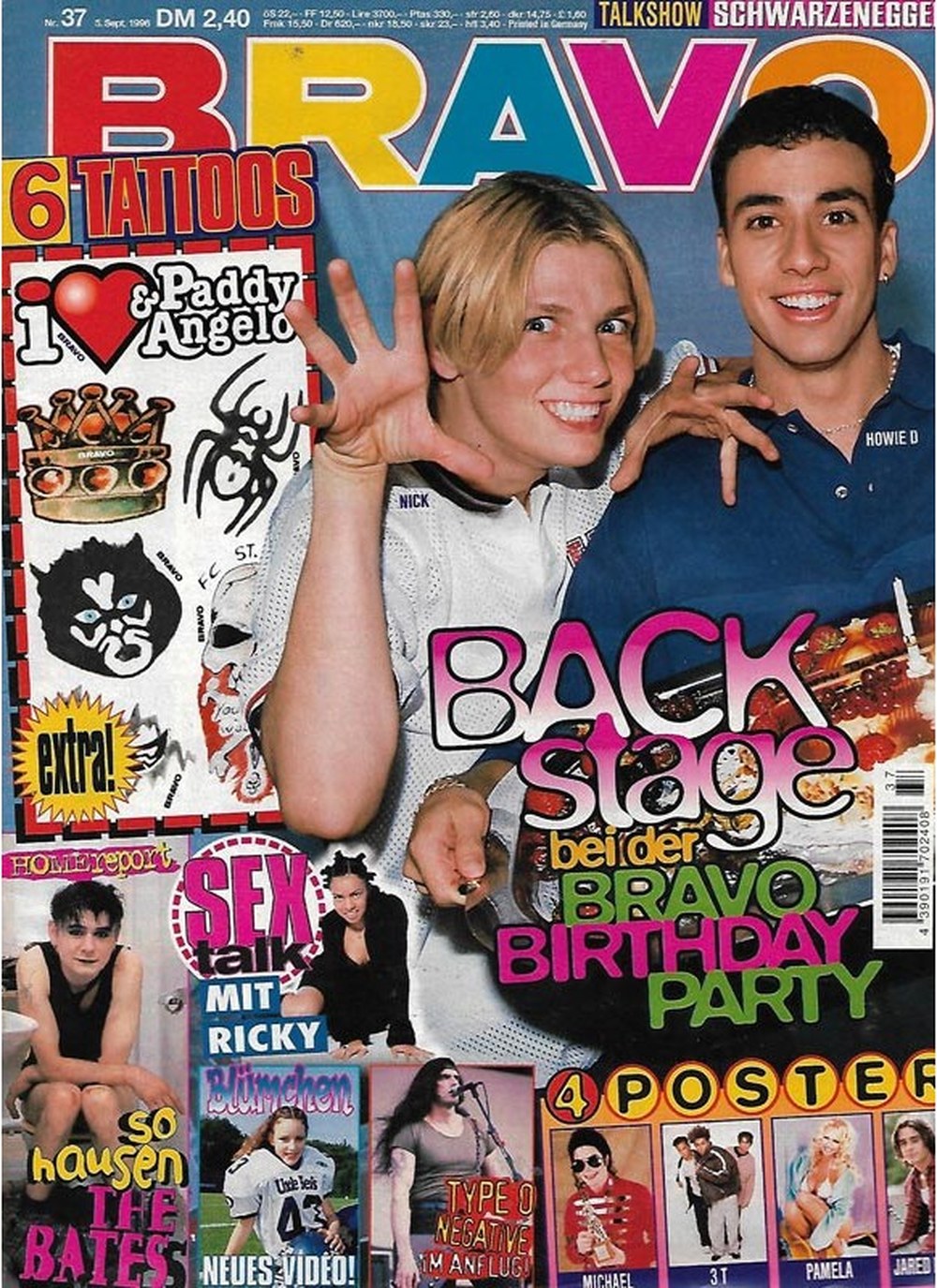 Bravo Magazin Deutschland 1996-37 Nick Carter Howie Dorough Ricky Martin Paddy Kelly Angelo Kelly