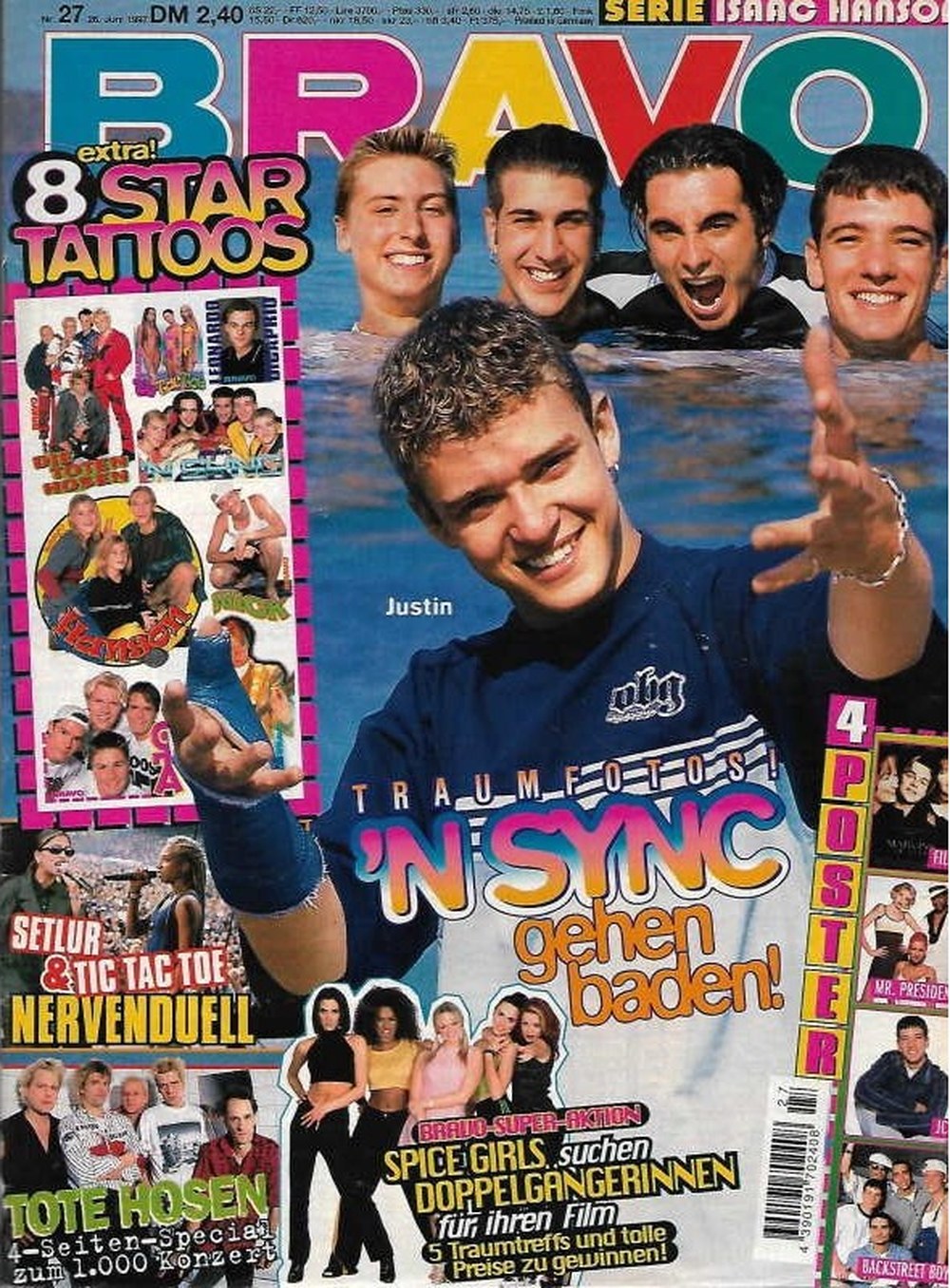 Bravo Magazin Deutschland 1997-27 NSYNC Justin Timberlake JC Chasez Chris Kirkpatrick Joey Fatone