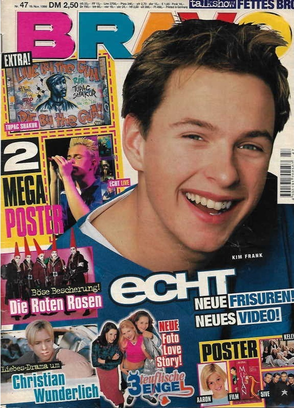 Bravo Magazin Deutschland 1998-47 Kim Frank Tupac Shakur Christian Wunderlich Aaron Carter Echt