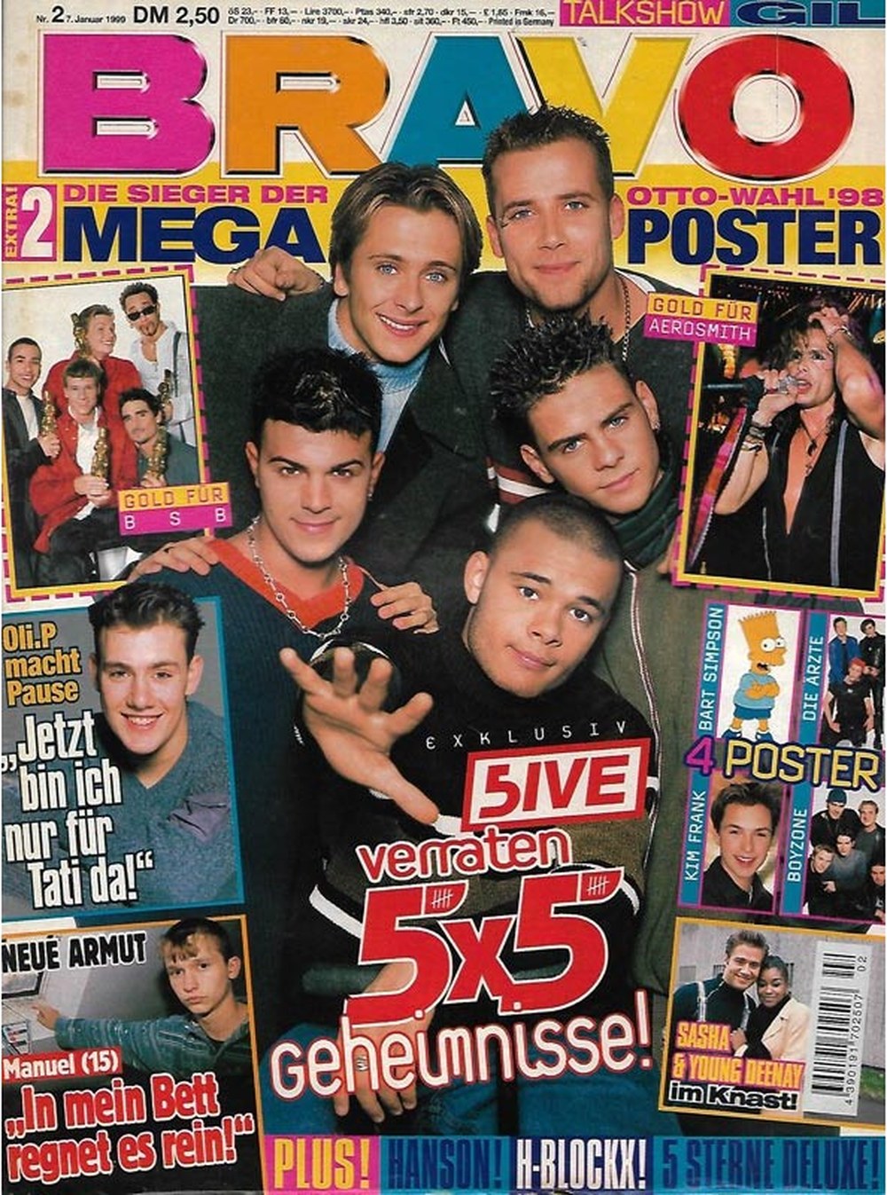 Bravo Magazin Deutschland 1999-02 5ive Oli.P Backstreet Boys Sasha Young Deenay