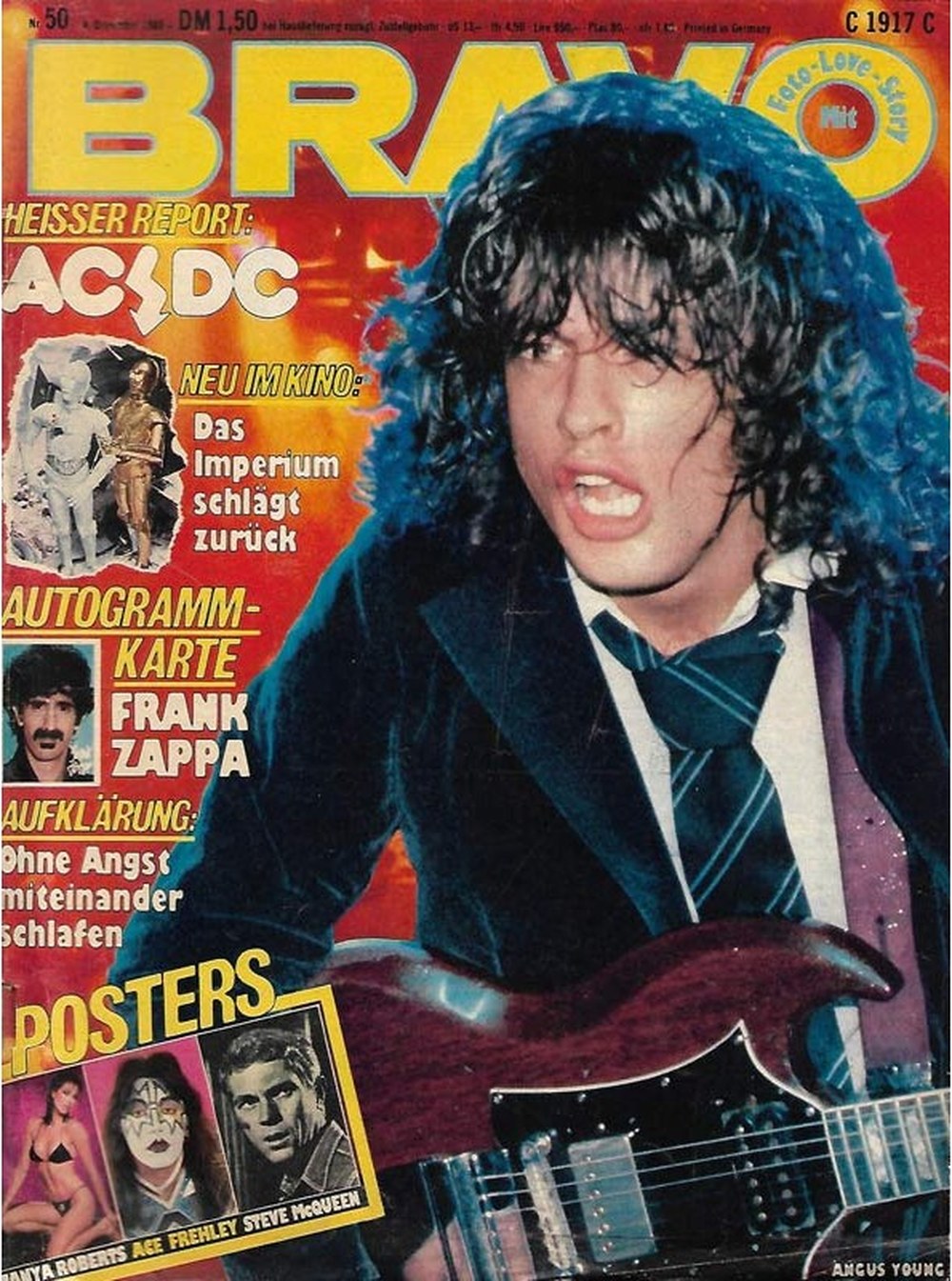 Bravo Magazin Deutschland 1999-50 Angus Young Frank Zappa Tanya Roberts Ace Frehley Steve McQueen