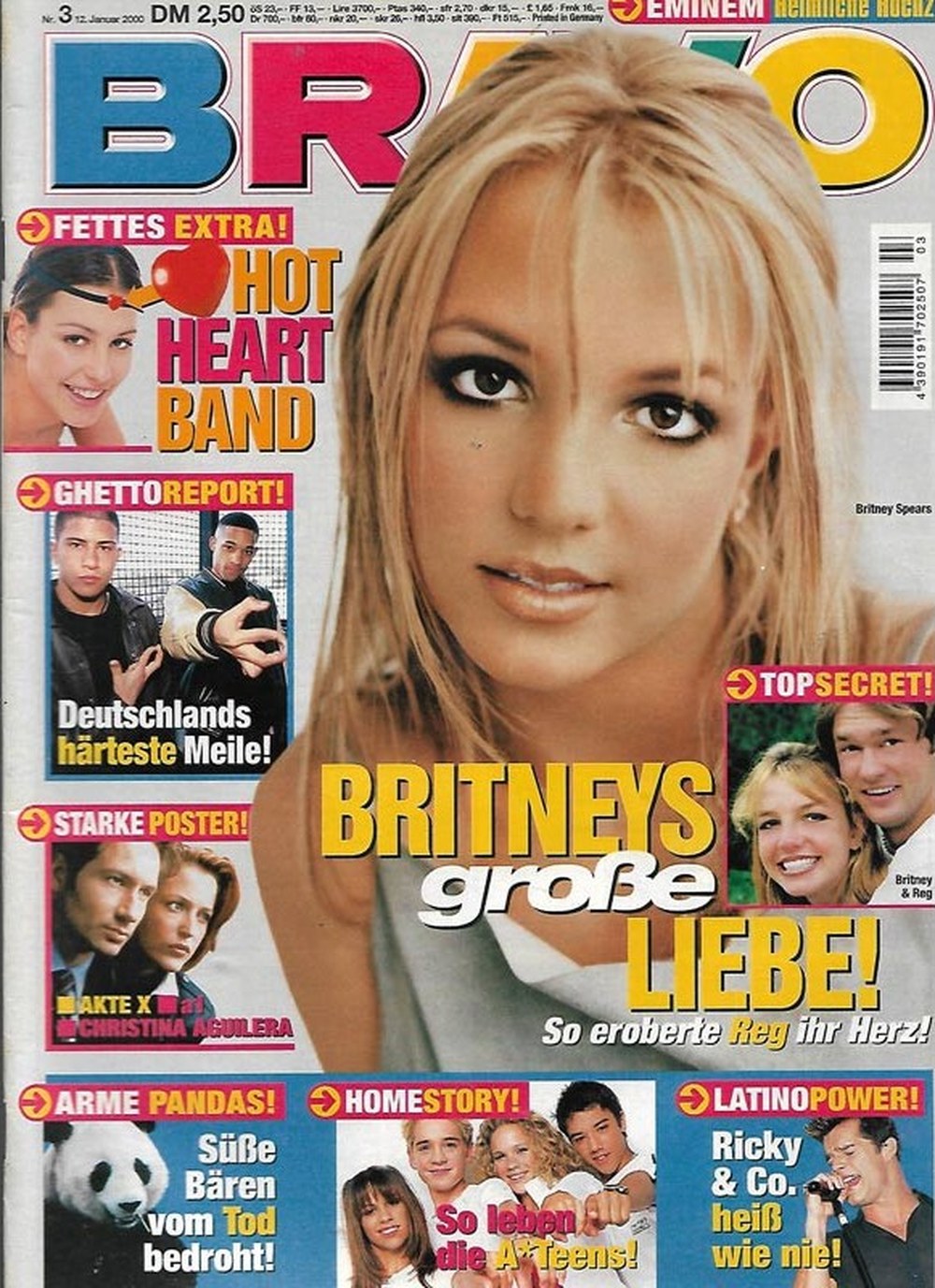 Bravo Magazin Deutschland 2000-03 Britney Spears Christina Aguilera Eminem A*Teens Hot Heart Band