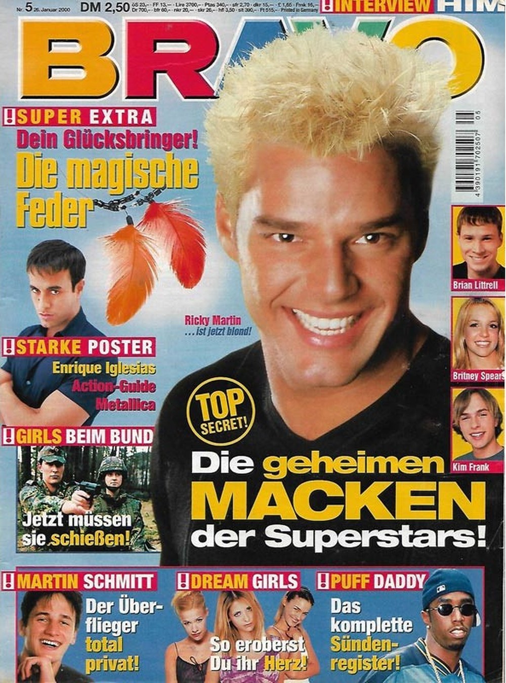 Bravo Magazin Deutschland 2000-05 Ricky Martin Enrique Iglesias Martin Schmitt Brian Littrell Britney Spears