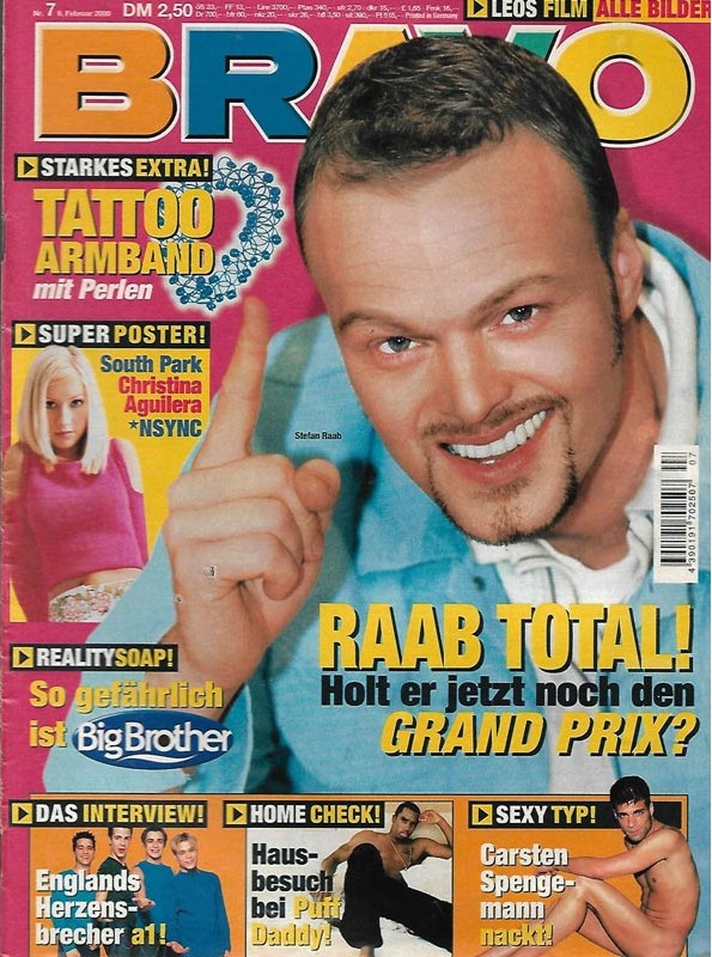 Bravo Magazin Deutschland 2000-07 Stefan Raab Christina Aguilera Puff Daddy Carsten Spengemann NSYNC