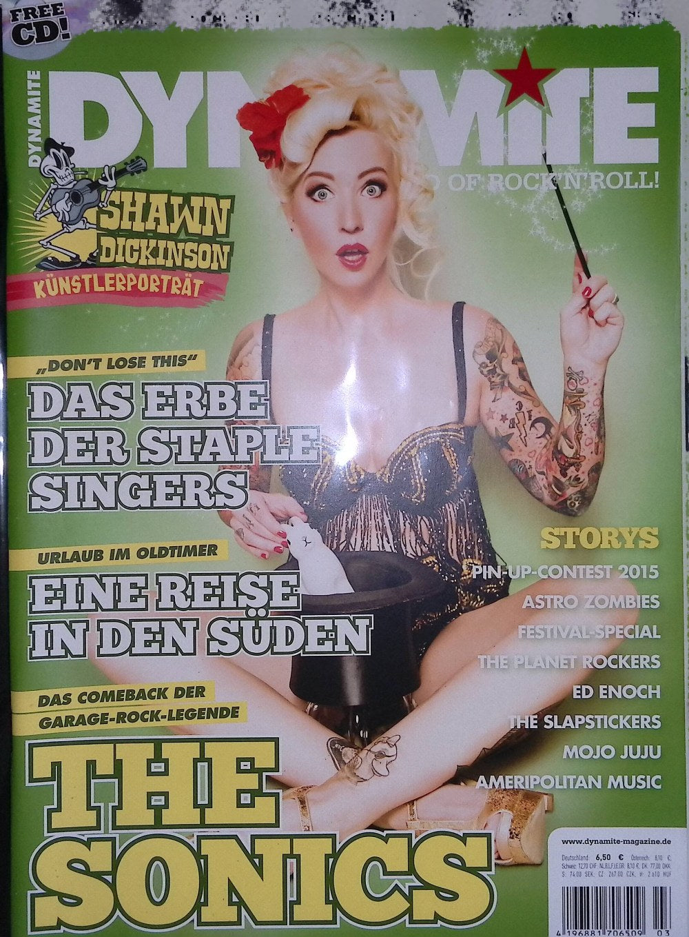 Dynamite Magazin Deutschland 2015-03 The Sonics Shawn Dickinson Astro Zombies The Planet Rockers Ed Enoch