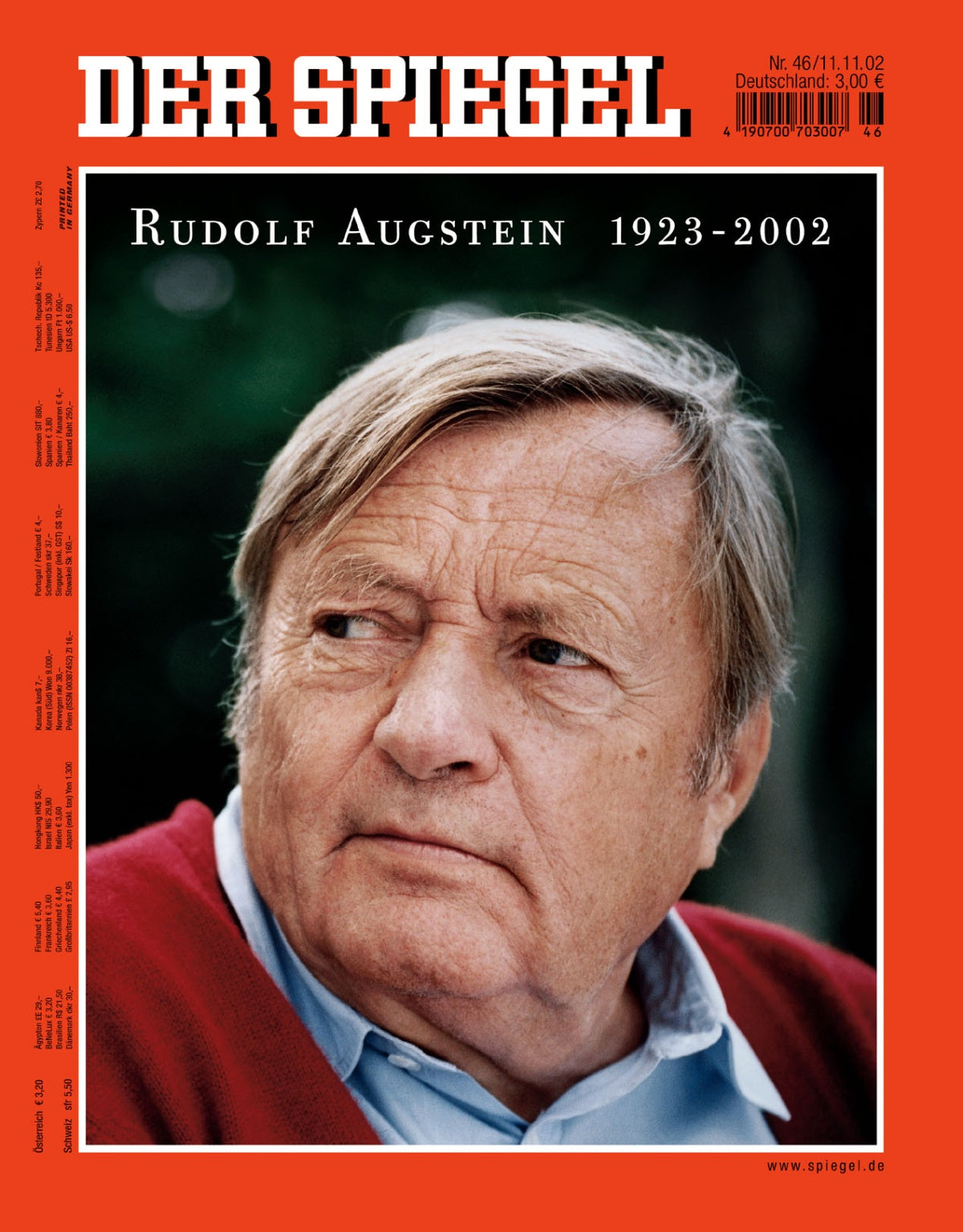 Der Spiegel Magazin Deutschland 2002-46 Rudolf Augstein