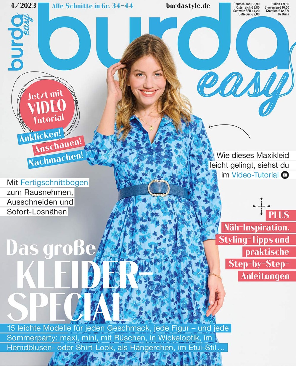 Burda Easy Magazin Deutschland 2023-04 Nähen Kleiderschnittmuster Sommerkleider