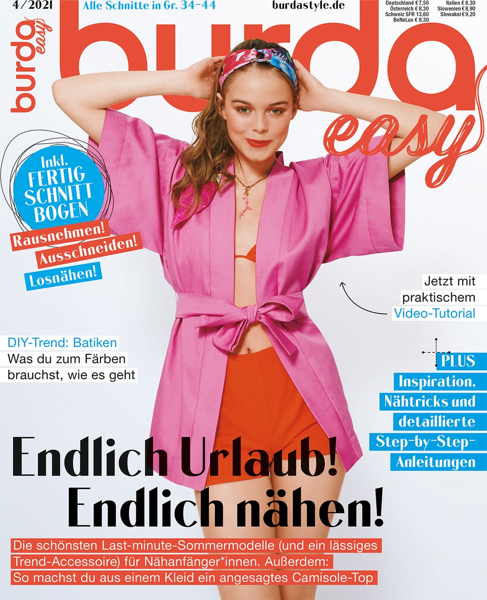 Burda Easy Magazin Deutschland 2021-04 Nähen Sommermode Schnittmuster