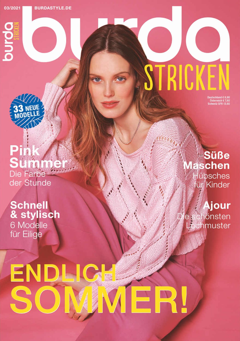 Burda Stricken Magazin Deutschland 2021-03 Stricken Sommer-Strickmode Spitzenmuster