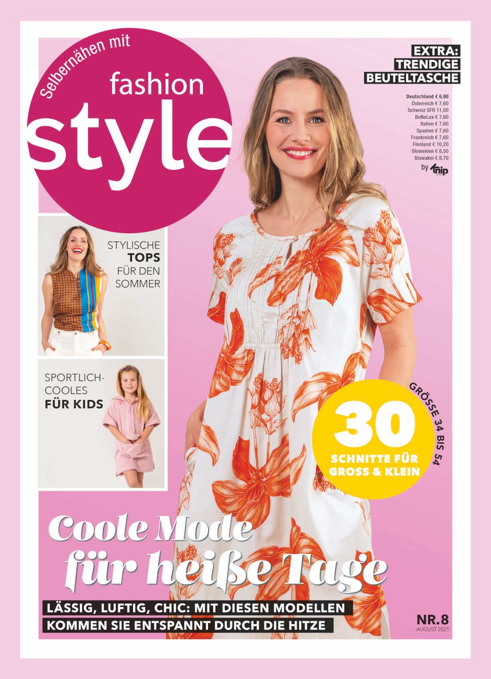 Fashion Style Magazin Deutschland 2021-08 Sommermode Schnittmuster Nähen