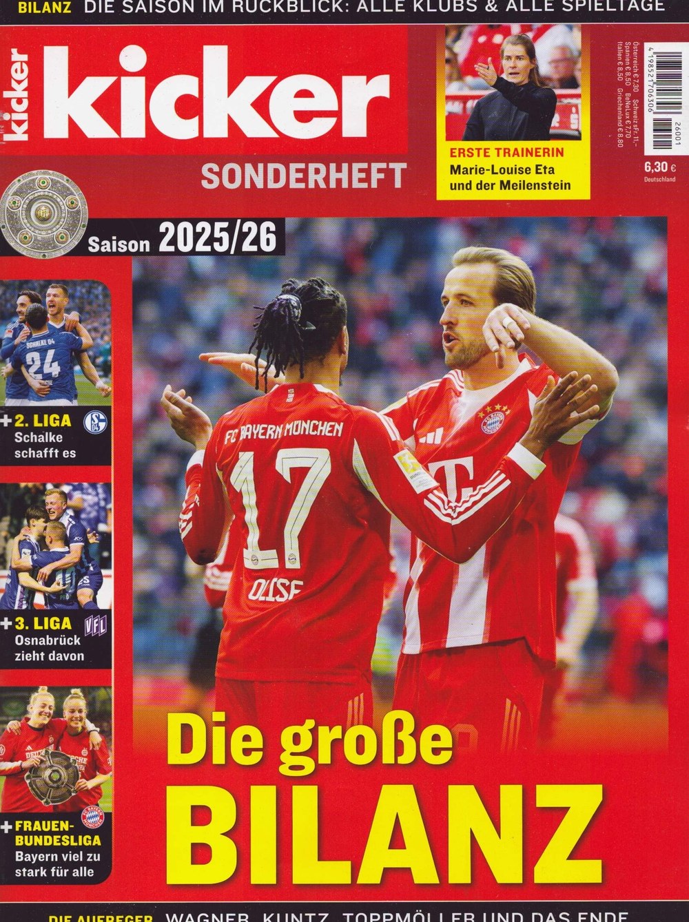 Kicker Magazin Deutschland 2026-01 Harry Kane Michael Olise Marie-Louise Eta