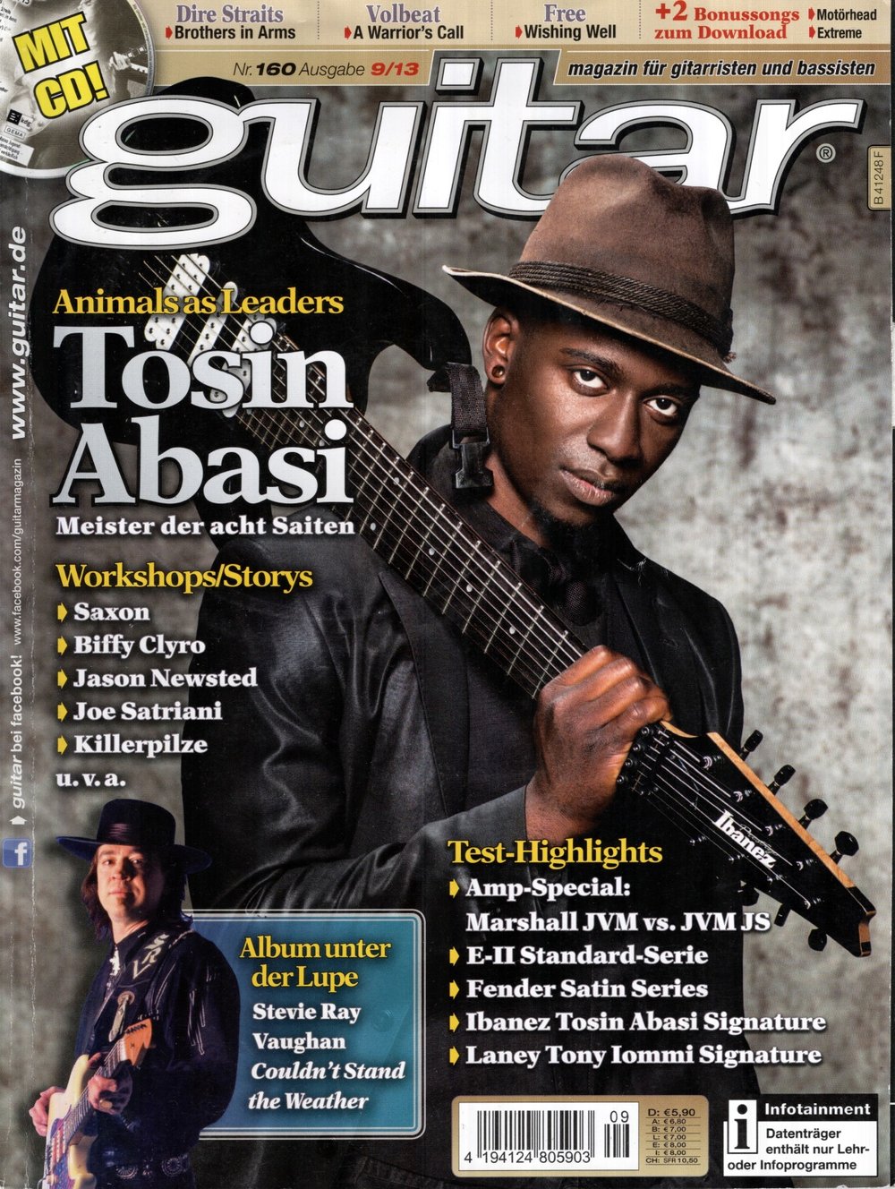 Guitar Magazin Deutschland 2013-09 Tosin Abasi Dire Straits Volbeat + CD