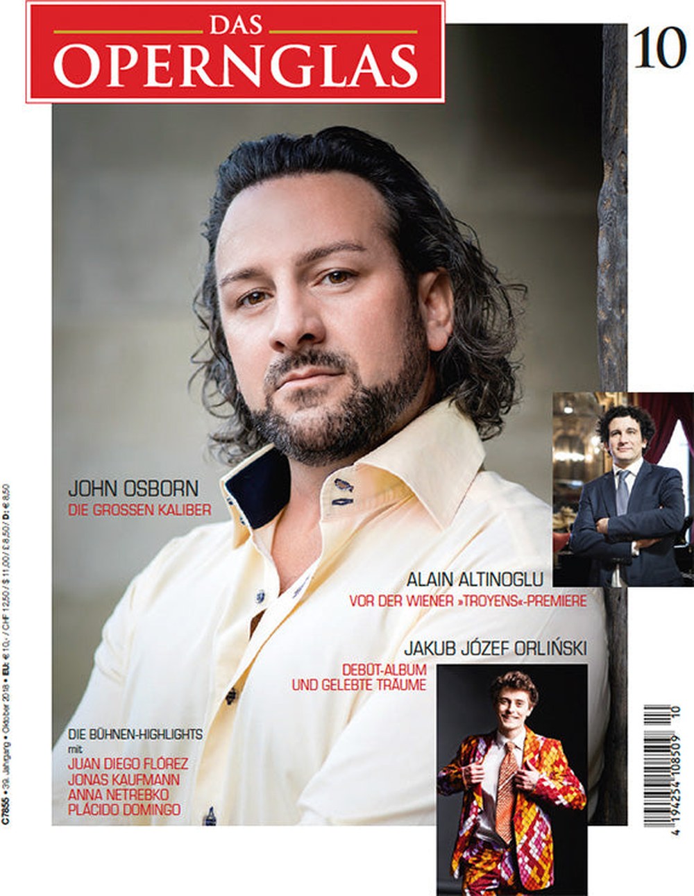 Das Opernglas Magazin Deutschland 2018-10 John Osborn Alain Altinoglu Jakub Józef Orliński Juan Diego Flórez Jonas Kaufmann