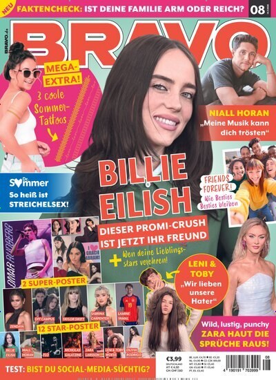 Bravo Magazin Deutschland 2026-08 Billie Eilish Niall Horan Zara Larsson Leni Klum Toby