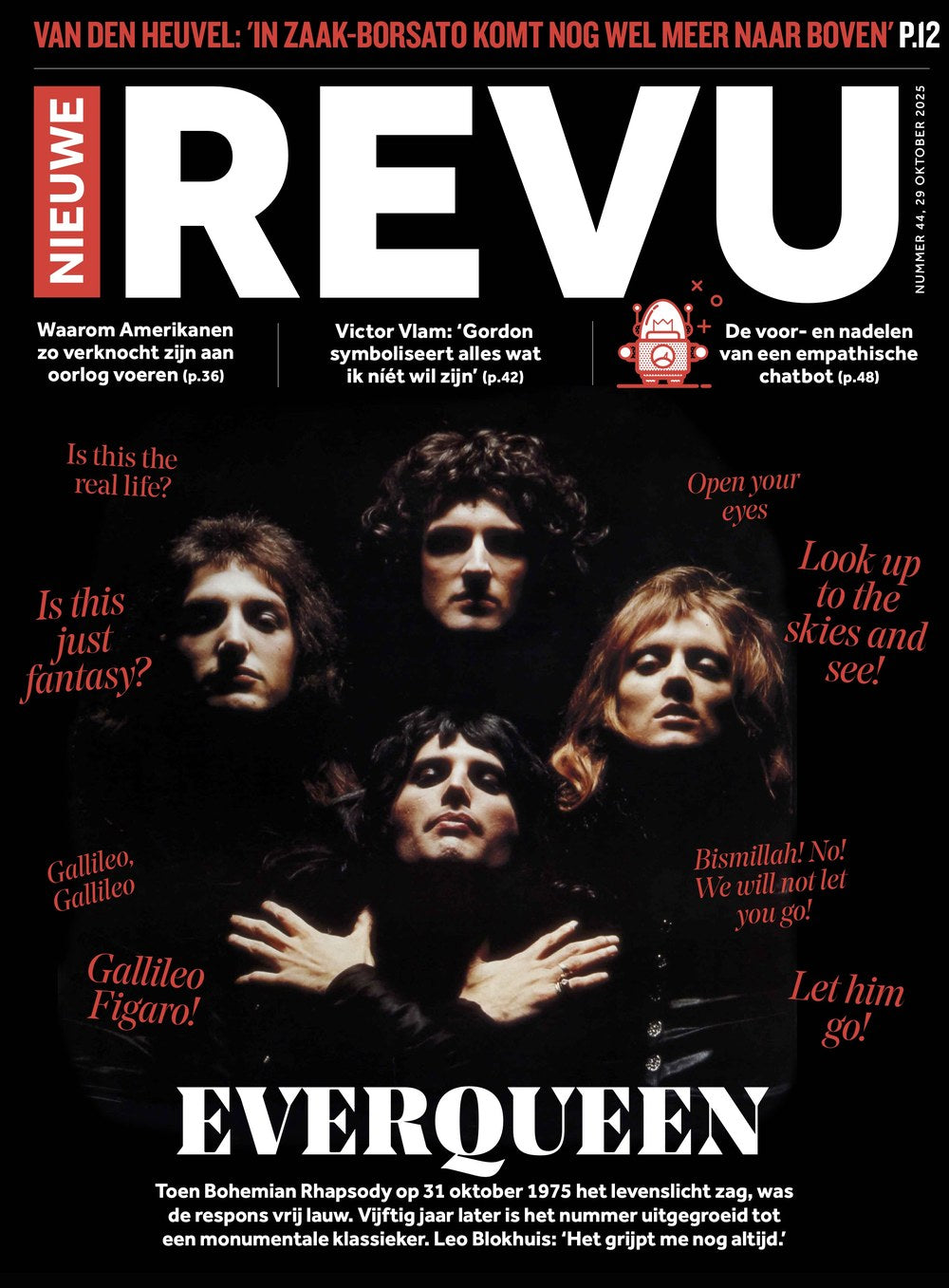 Nieuwe Revu Magazin Niederlande 2025-44 Queen Freddie Mercury Brian May Roger Taylor John Deacon