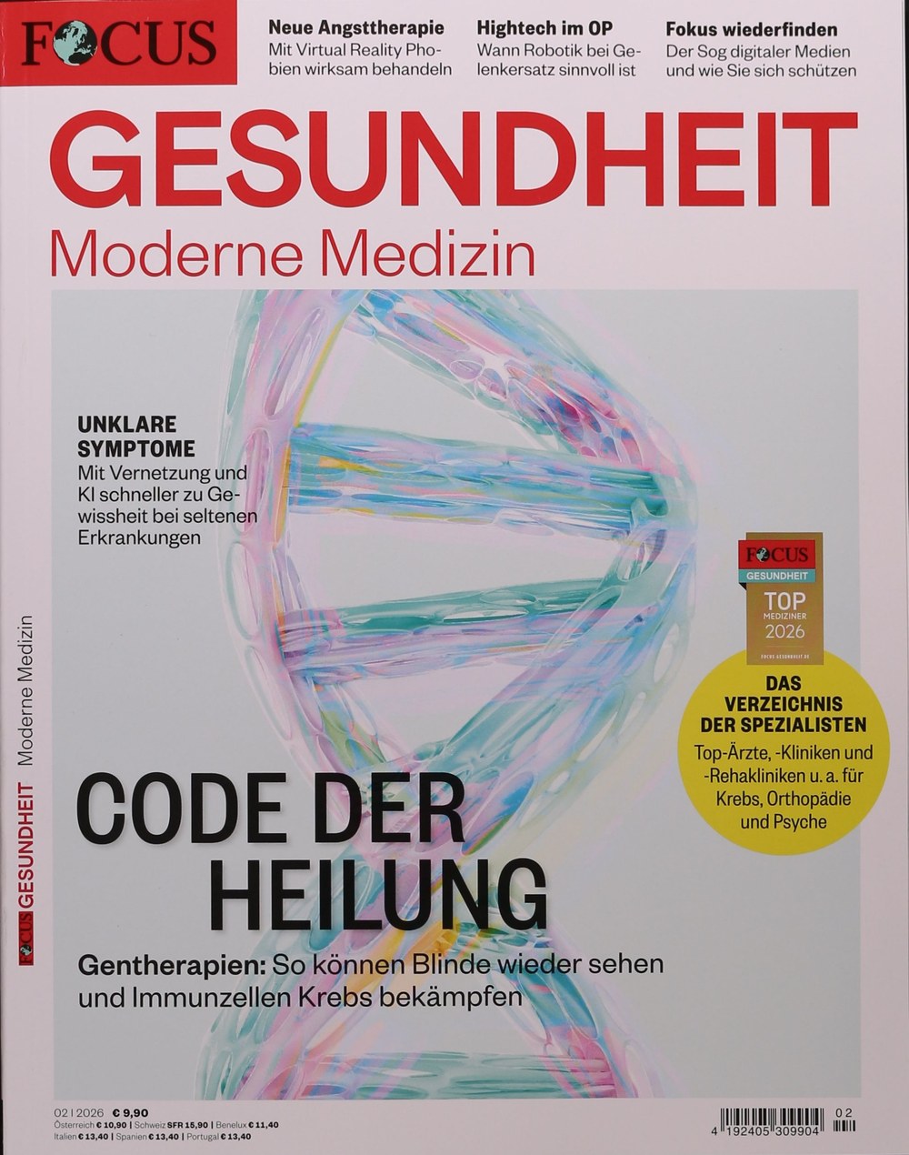 Focus Magazin Deutschland 2026-02 Moderne Medizin Virtual Reality Phobien Robotik Gelenkersatz
