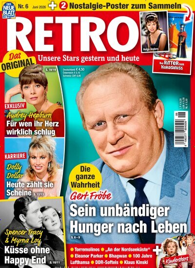 Retro Magazin Deutschland 2026-06 Gert Fröbe Audrey Hepburn Dolly Dollar Spencer Tracy Myrna Loy