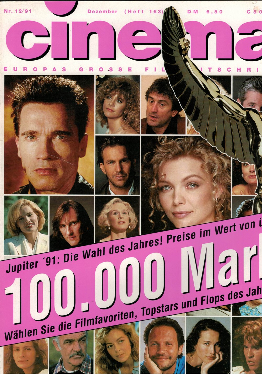 Cinema Magazin Deutschland 1991-12 Arnold Schwarzenegger Michelle Pfeiffer Kevin Costner Robert De Niro Meg Ryan