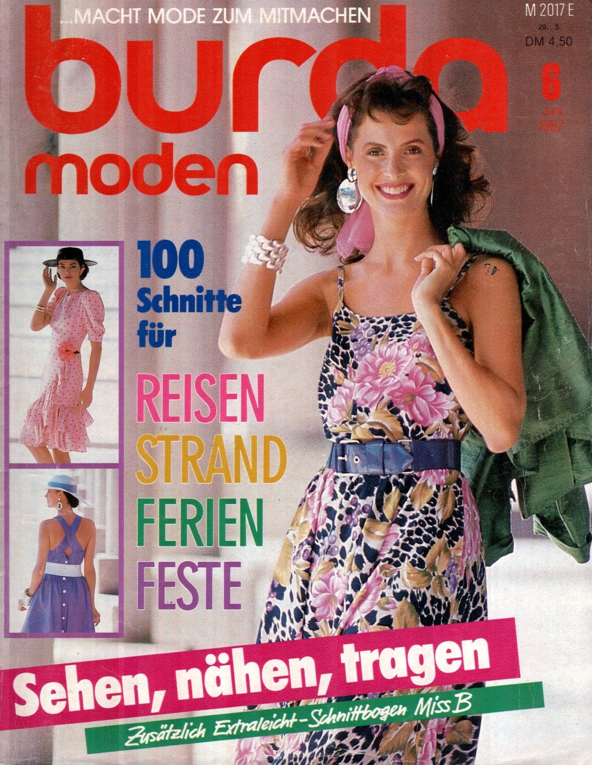 Burda Moden Magazin Deutschland 1987-06 Sommermode Reisemode Strandmode + Schnittmuster