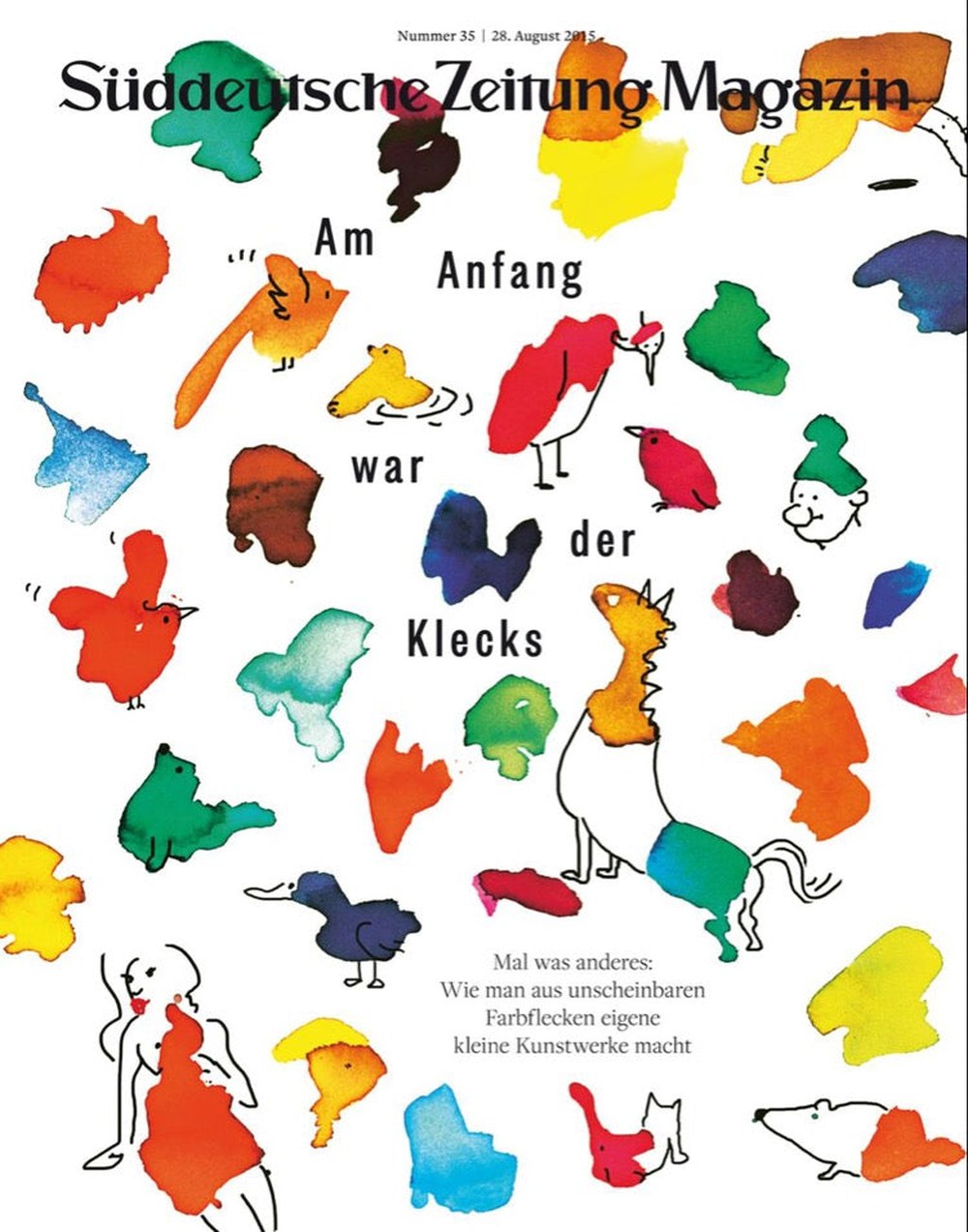 Süddeutsche Zeitung Magazin Deutschland 2015-35 Aquarellkunst Tintenklecks-kunst Kreatives Selbermachen
