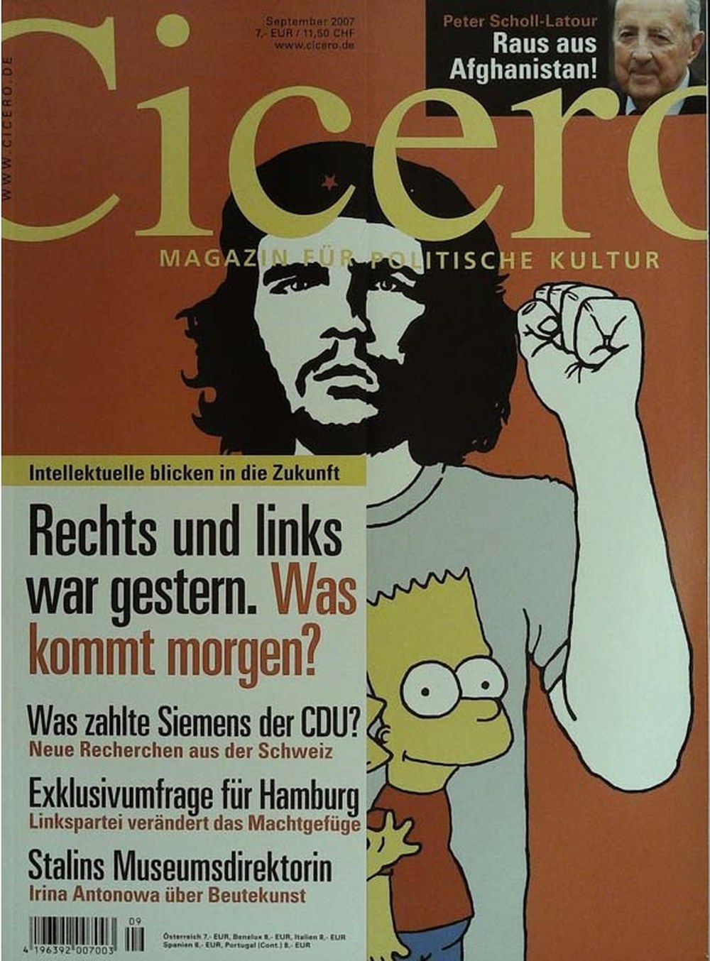 Cicero Magazin Deutschland 2007-09 Che Guevara Bart Simpson Peter Scholl-Latour Irina Antonowa CDU