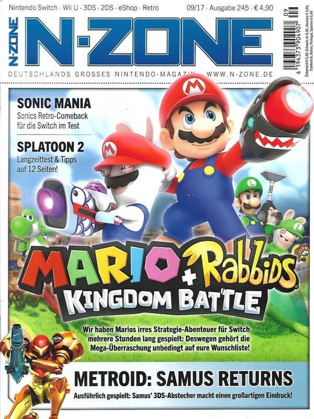 N-Zone Magazin Deutschland 2017-09 Mario Rabbids Samus Aran Sonic Luigi