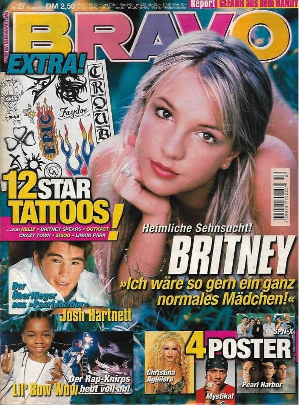 Bravo Magazin Deutschland 2001-27 Britney Spears Josh Hartnett Lil Bow Wow Christina Aguilera Mystikal