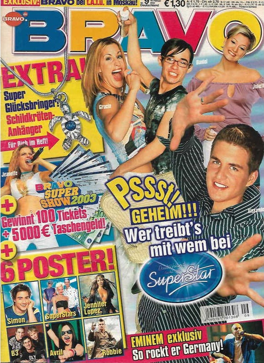 Bravo Magazin Deutschland 2003-09 Daniel Küblböck Gracia Baur Juliette Schoppmann Alexander Klaws Jeanette Biedermann