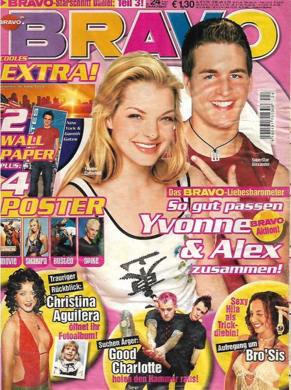 Bravo Magazin Deutschland 2003-24 Yvonne Catterfeld Alexander Klaws Christina Aguilera Shakira Gareth Gates