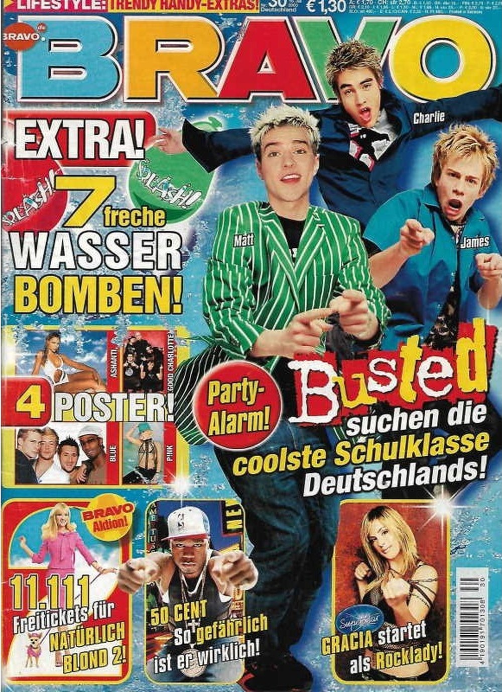 Bravo Magazin Deutschland 2003-30 Busted 50 Cent Gracia Baur Ashanti Good Charlotte