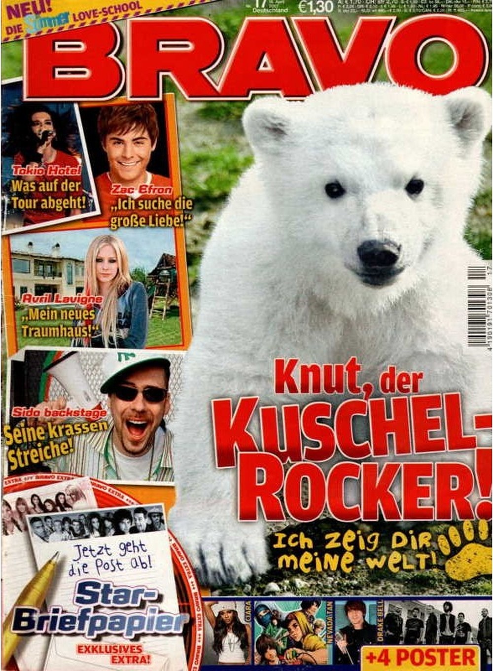 Bravo Magazin Deutschland 2007-17 Knut Zac Efron Avril Lavigne Sido Tokio Hotel