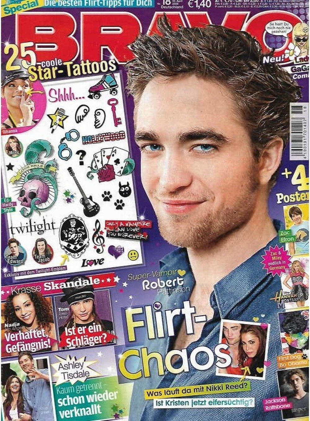 Bravo Magazin Deutschland 2009-18 Robert Pattinson Ashley Tisdale Nikki Reed Kristen Stewart Zac Efron