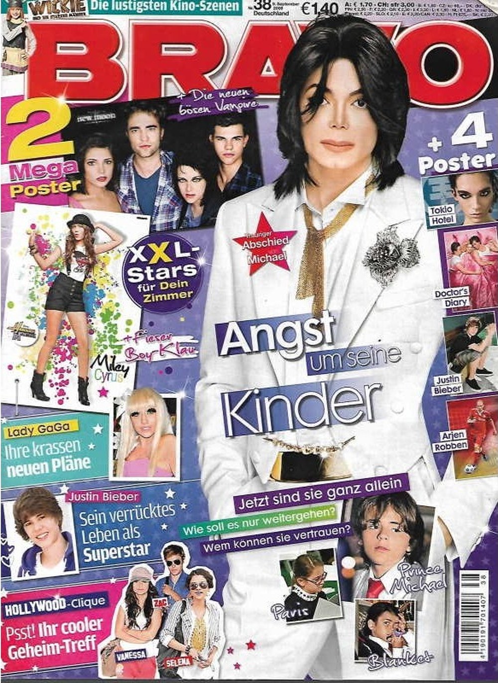 Bravo Magazin Deutschland 2009-38 Michael Jackson Justin Bieber Lady Gaga Miley Cyrus Robert Pattinson