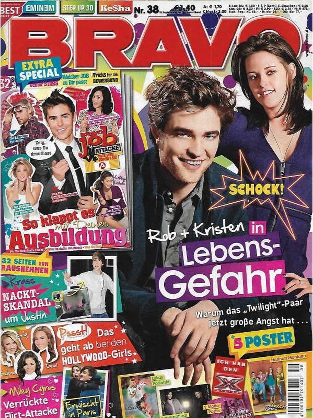 Bravo Magazin Deutschland 2010-38 Robert Pattinson Kristen Stewart Zac Efron Justin Bieber Miley Cyrus