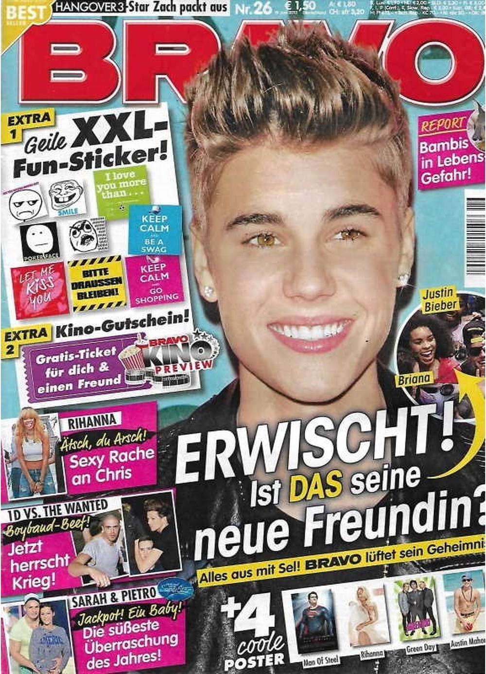 Bravo Magazin Deutschland 2013-26 Justin Bieber Rihanna Sarah Connor Pietro Lombardi The Wanted