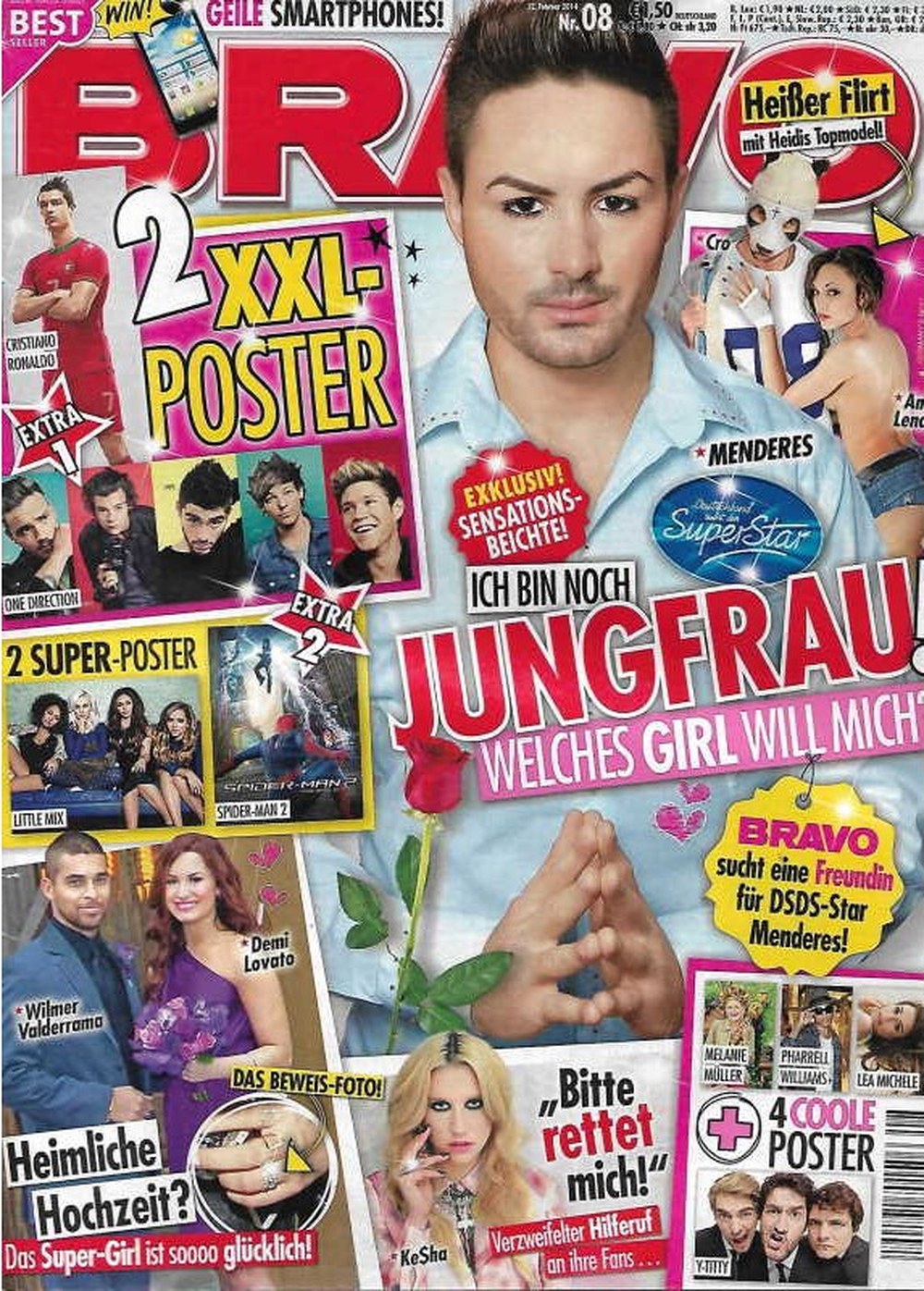Bravo Magazin Deutschland 2014-08 Menderes Bagci Cristiano Ronaldo Ke$ha Demi Lovato Wilmer Valderrama