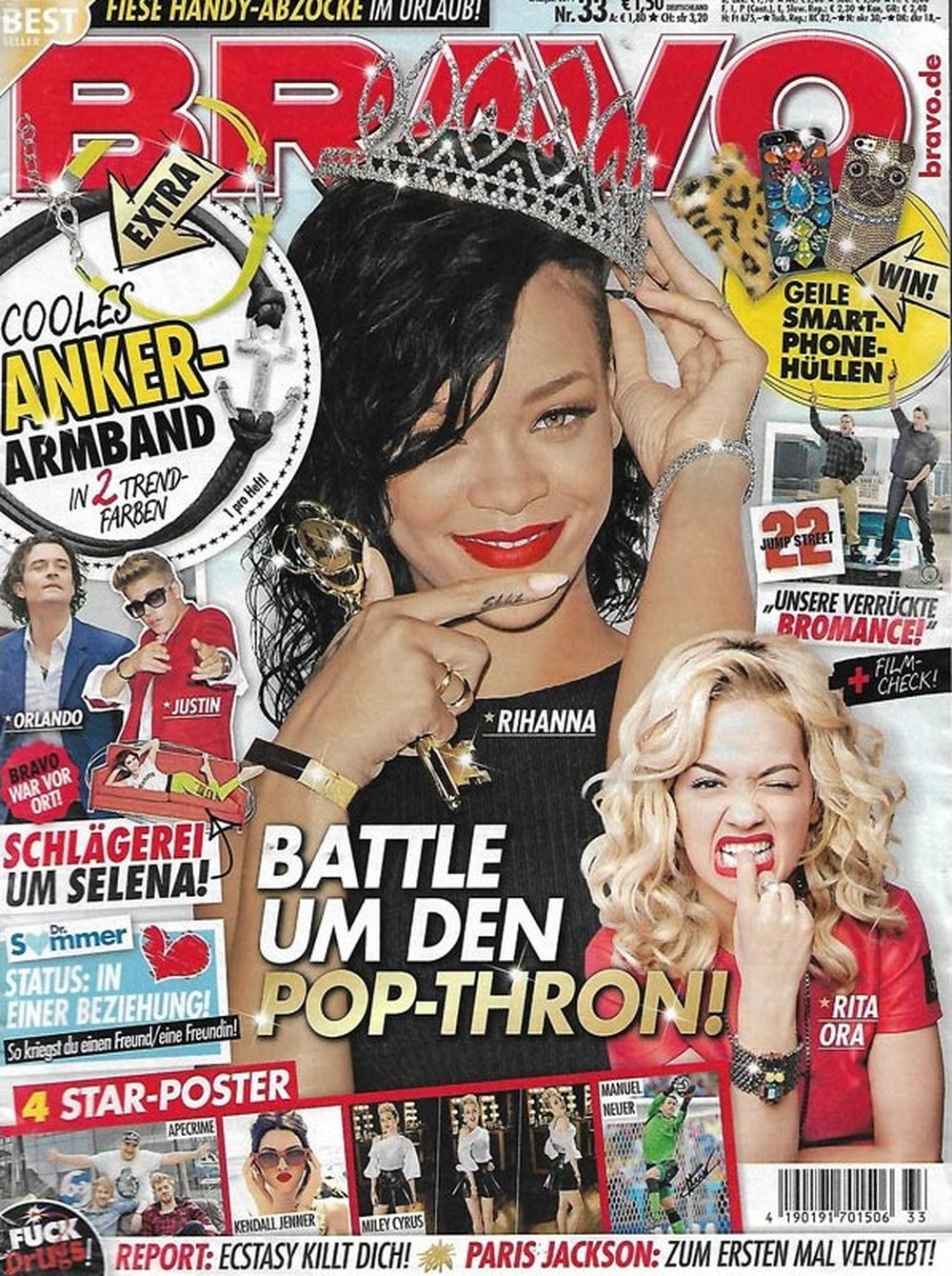 Bravo Magazin Deutschland 2014-33 Rihanna Rita Ora Selena Gomez Orlando Bloom Justin Bieber