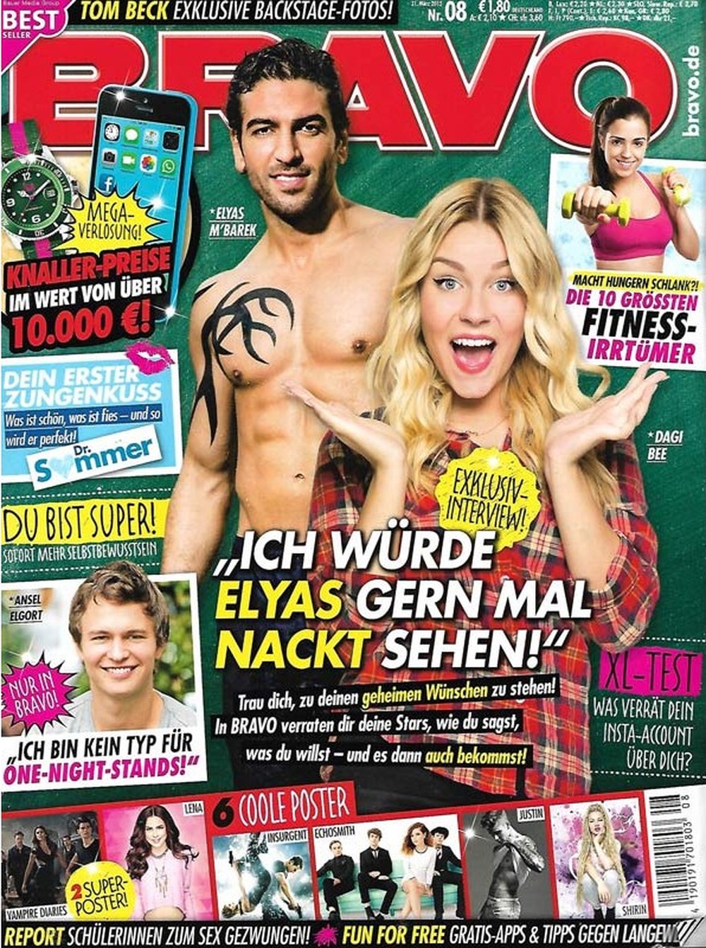 Bravo Magazin Deutschland 2015-08 Elyas M'Barek Dagi Bee Ansel Elgort Tom Beck Lena Meyer-Landrut