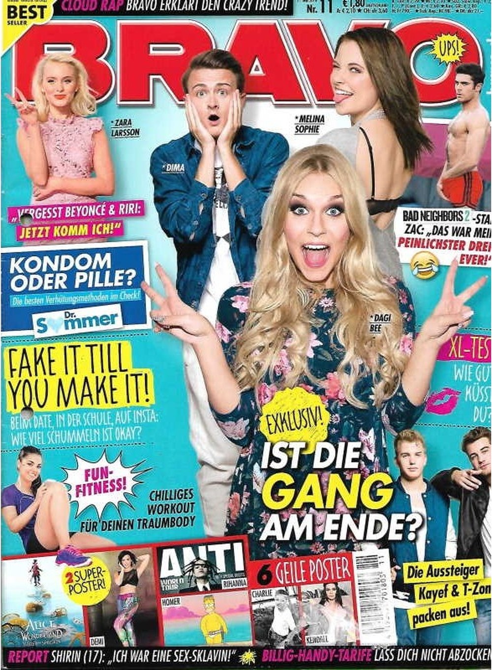 Bravo Magazin Deutschland 2016-11 Dagi Bee Dima Zara Larsson Melina Sophie Beyoncé