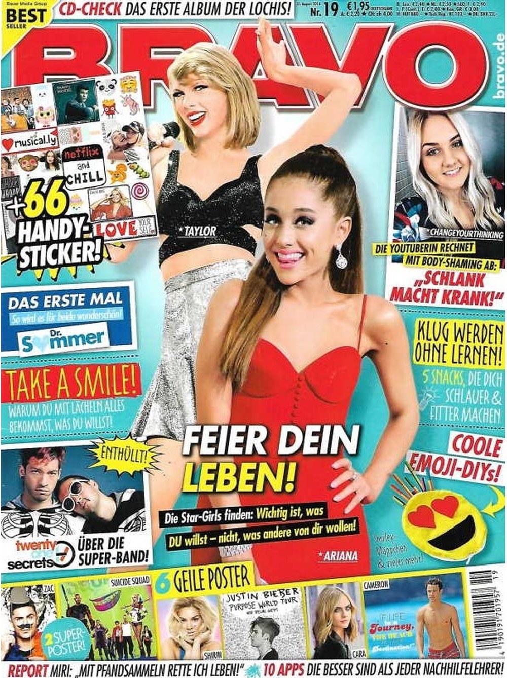 Bravo Magazin Deutschland 2016-19 Ariana Grande Taylor Swift Justin Bieber Shirin David Twenty One Pilots
